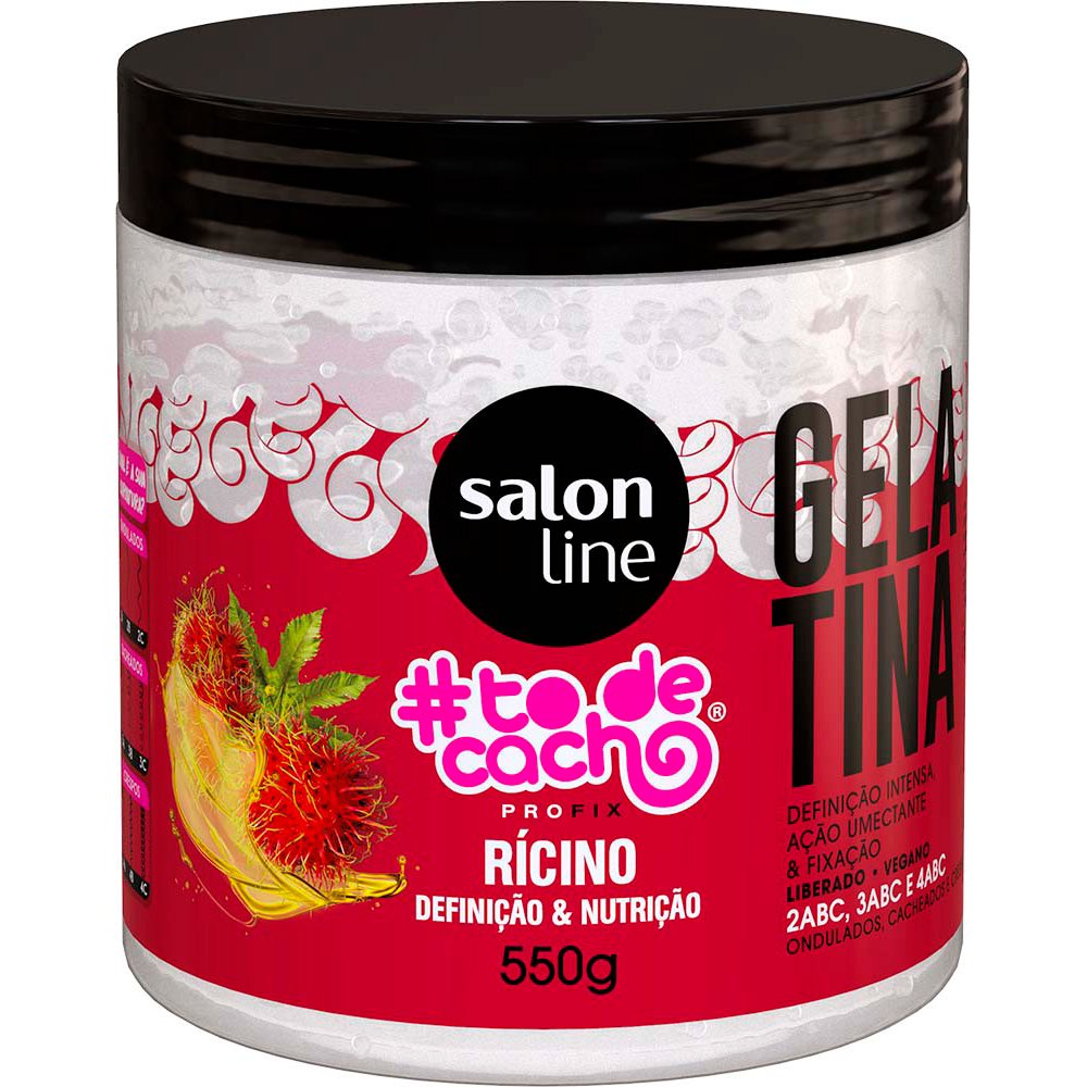 Gelatina Capilar Salon Line Tô de Cachos Ricino 550g