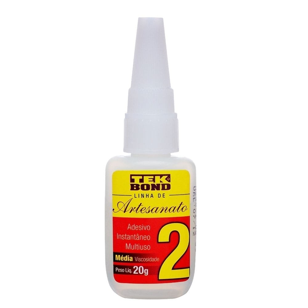 Cola Tekbond Artesanato Nº2 Instantânea 20g - Embalagem com 10 Unidades