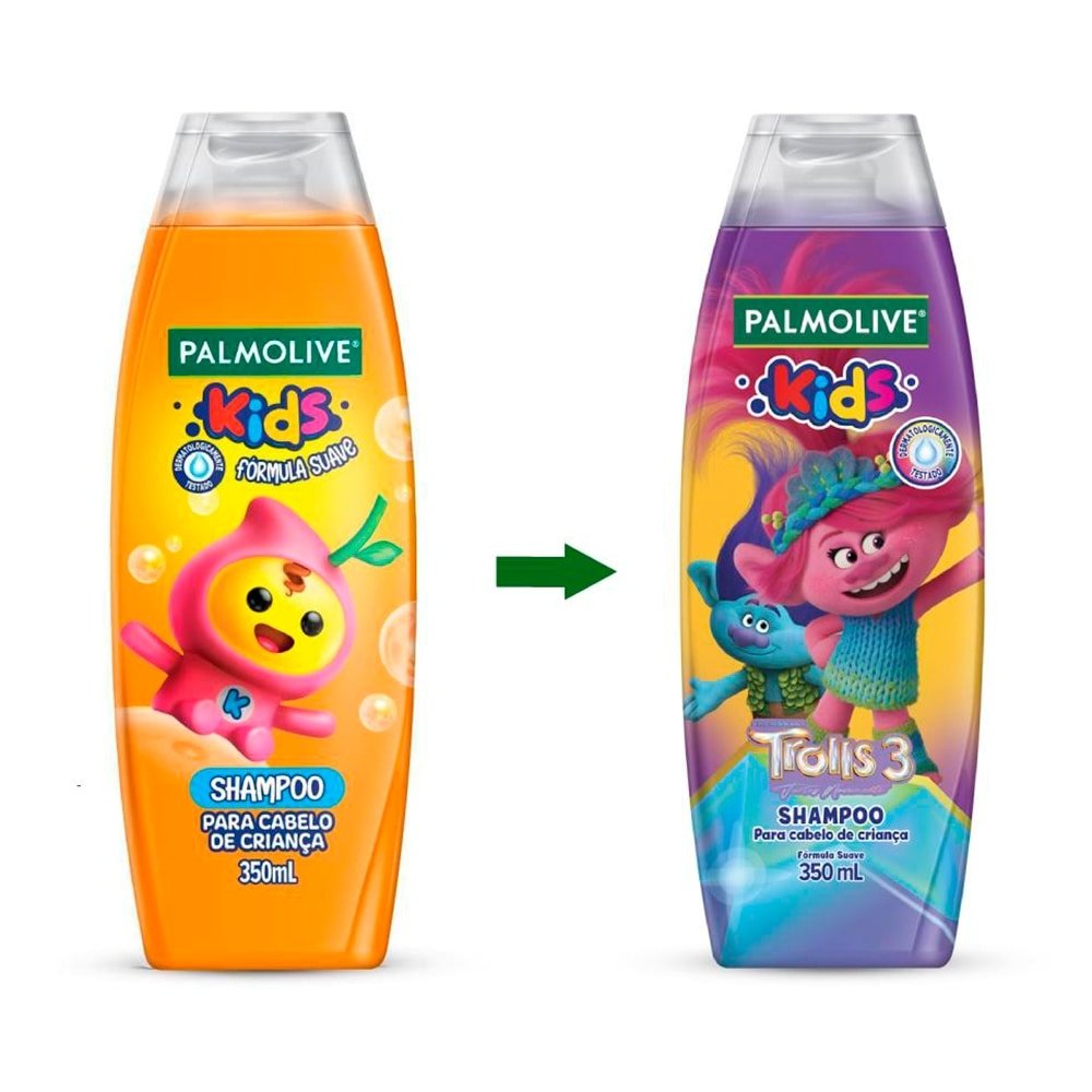 Shampoo Infantil Palmolive Kids Trolls Todos os Tipos de Cabelo 350ml