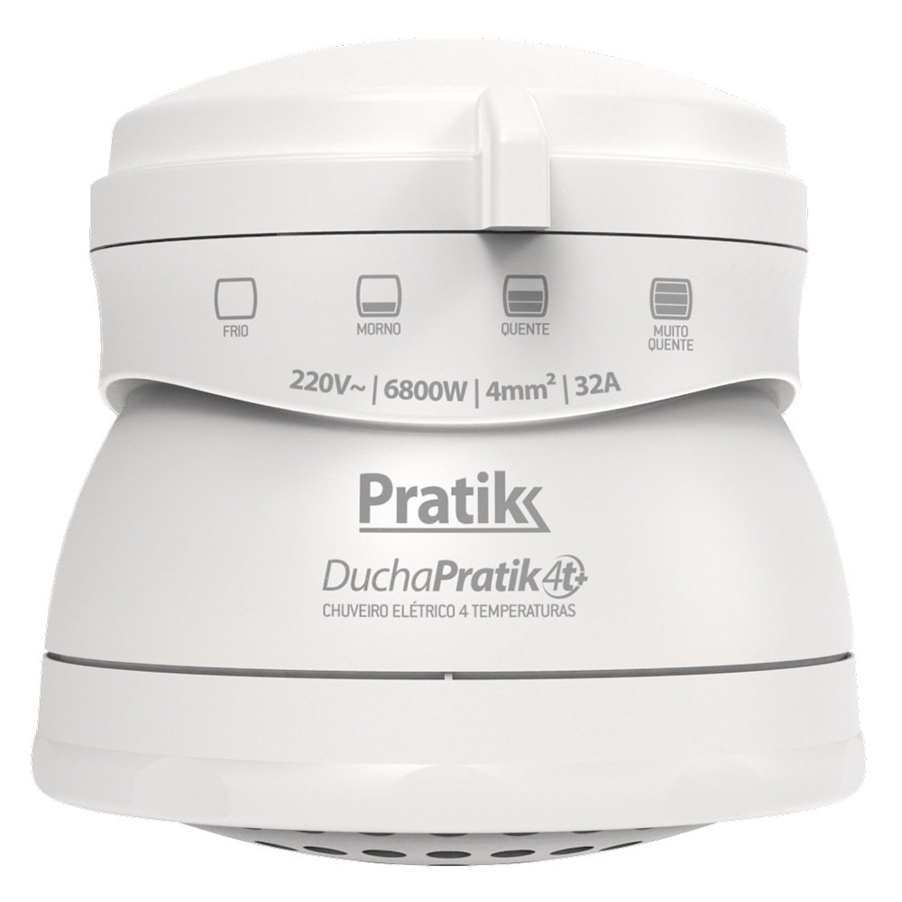 Chuveiro Ducha Pratik 4 Temperaturas, 6800W, Branco, 220V