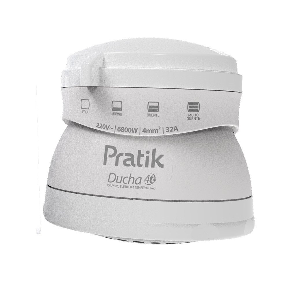 Chuveiro Ducha Pratik 4 Temperaturas, 6800W, Branco, 220V