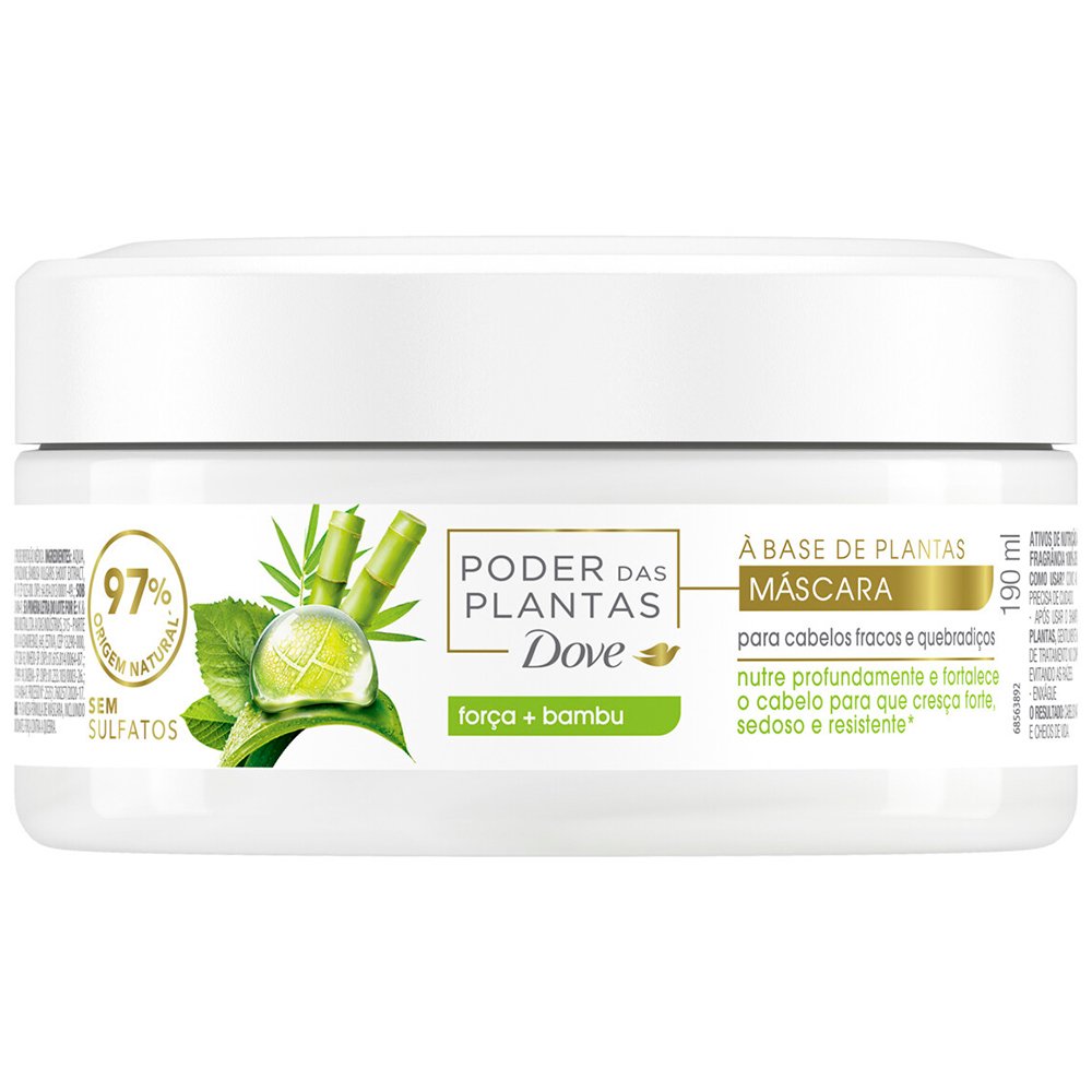 Mascara De Tratamento Dove Plantas Forca + Bamboo 190g
