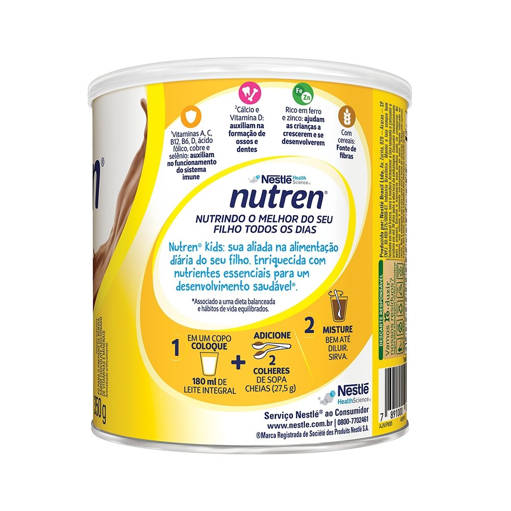 Complemento Alimentar Nutren Nestlé Kids Chocolate 350g