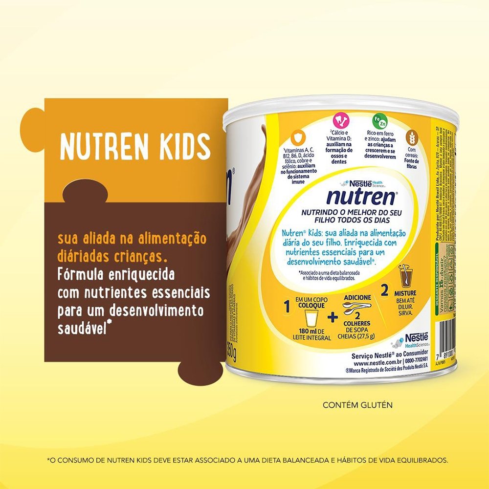 Complemento Alimentar Nutren Nestlé Kids Chocolate 350g