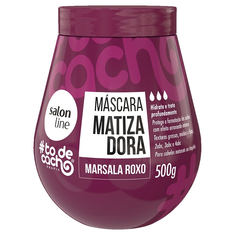 Máscara Hidratação Salon Line Tô de Cachos Matizadora Marsala Roxo 500g
