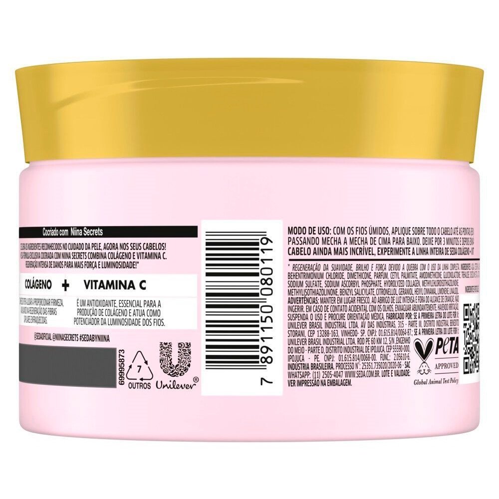 Creme de Tratamento Seda Colágeno, Vitamina C, 300g