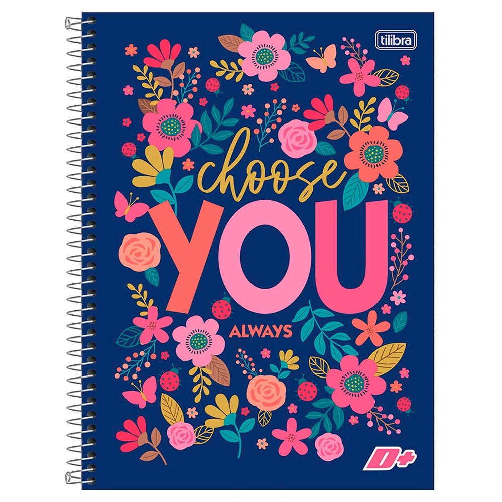 Caderno Espiral Tilibra Universitário Capa Dura Mais+ Feminino 1 Máteria 96 Folhas - Embalagem com 4 Unidades