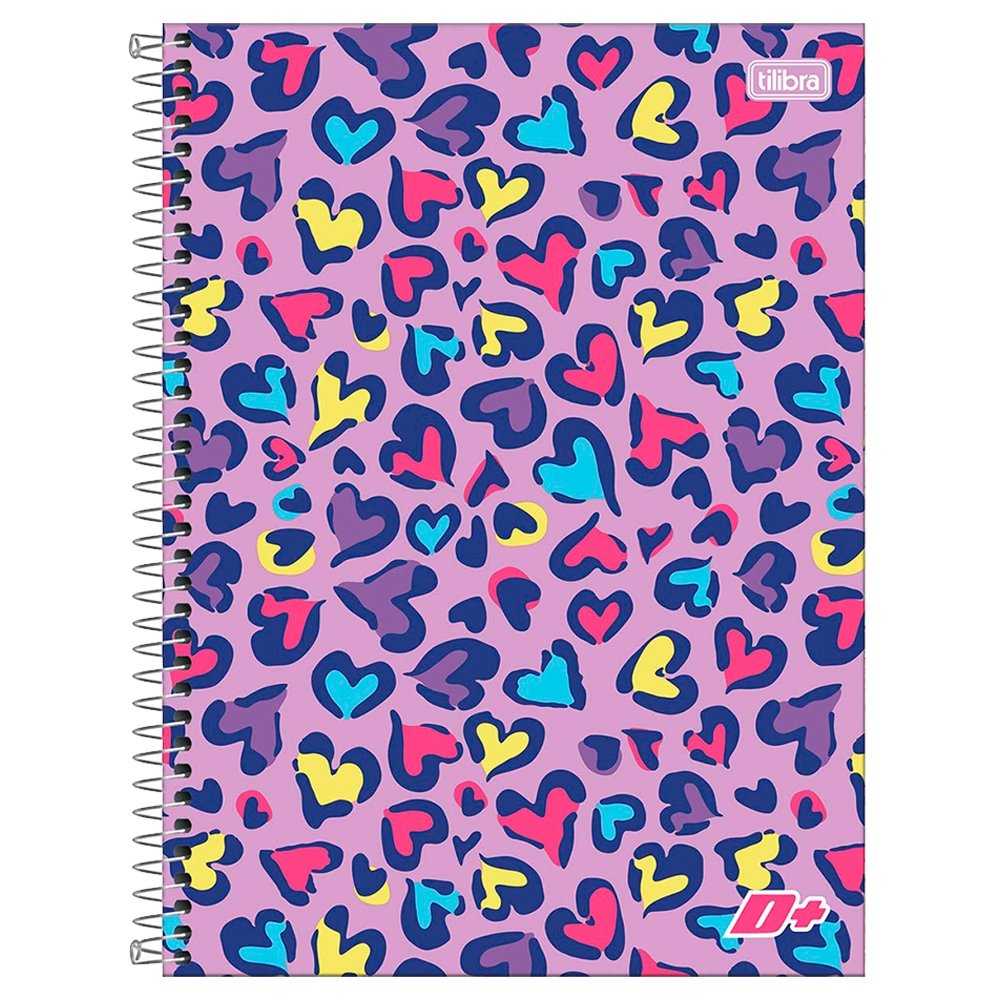 Caderno Espiral Tilibra Universitário Capa Dura Mais+ Feminino 1 Máteria 96 Folhas - Embalagem com 4 Unidades