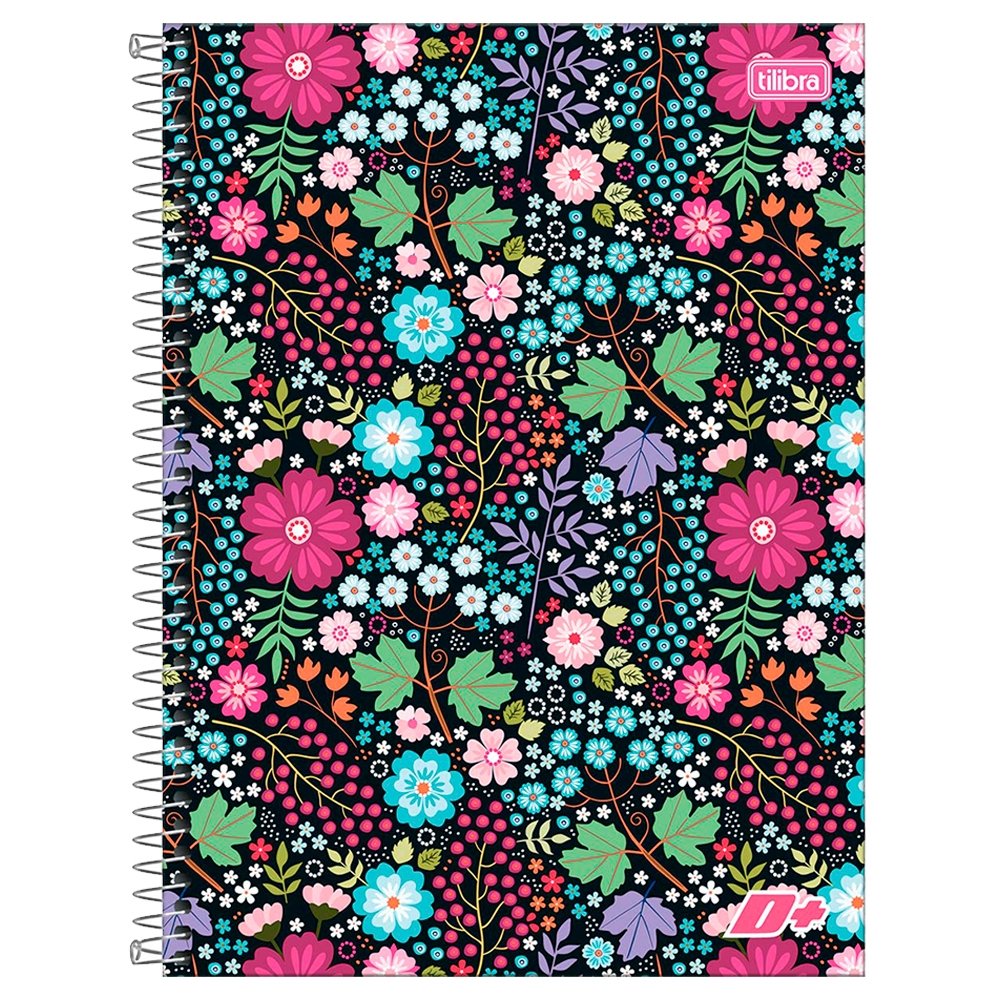 Caderno Espiral Tilibra Universitário Capa Dura Mais+ Feminino 1 Máteria 96 Folhas - Embalagem com 4 Unidades