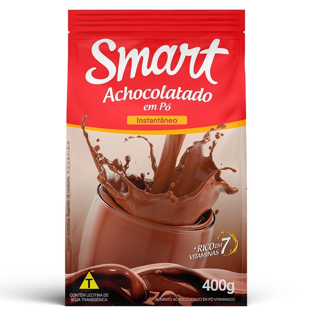Achocolatado em Pó Smart Vitaminado 400g - Embalagem com 24 Unidades