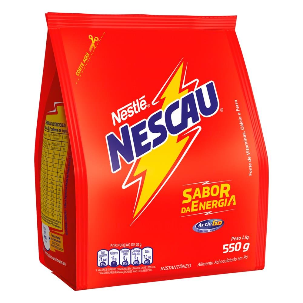 Achocolatado Em Po Nescau Sache 550Gr - Embalagem 12X550 Gr