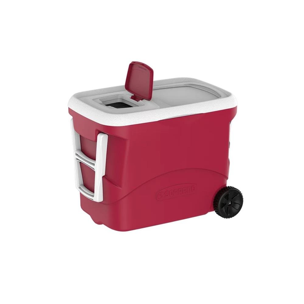 Caixa Térmica Cooler c/ Rodas 50L Tropical - Soprano Vermelha