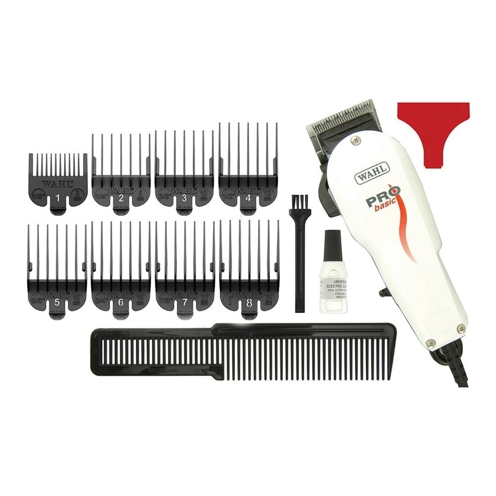 Máquina de Cortar Cabelo Wahl Profissional Basic com 8 Pentes de Corte 220V