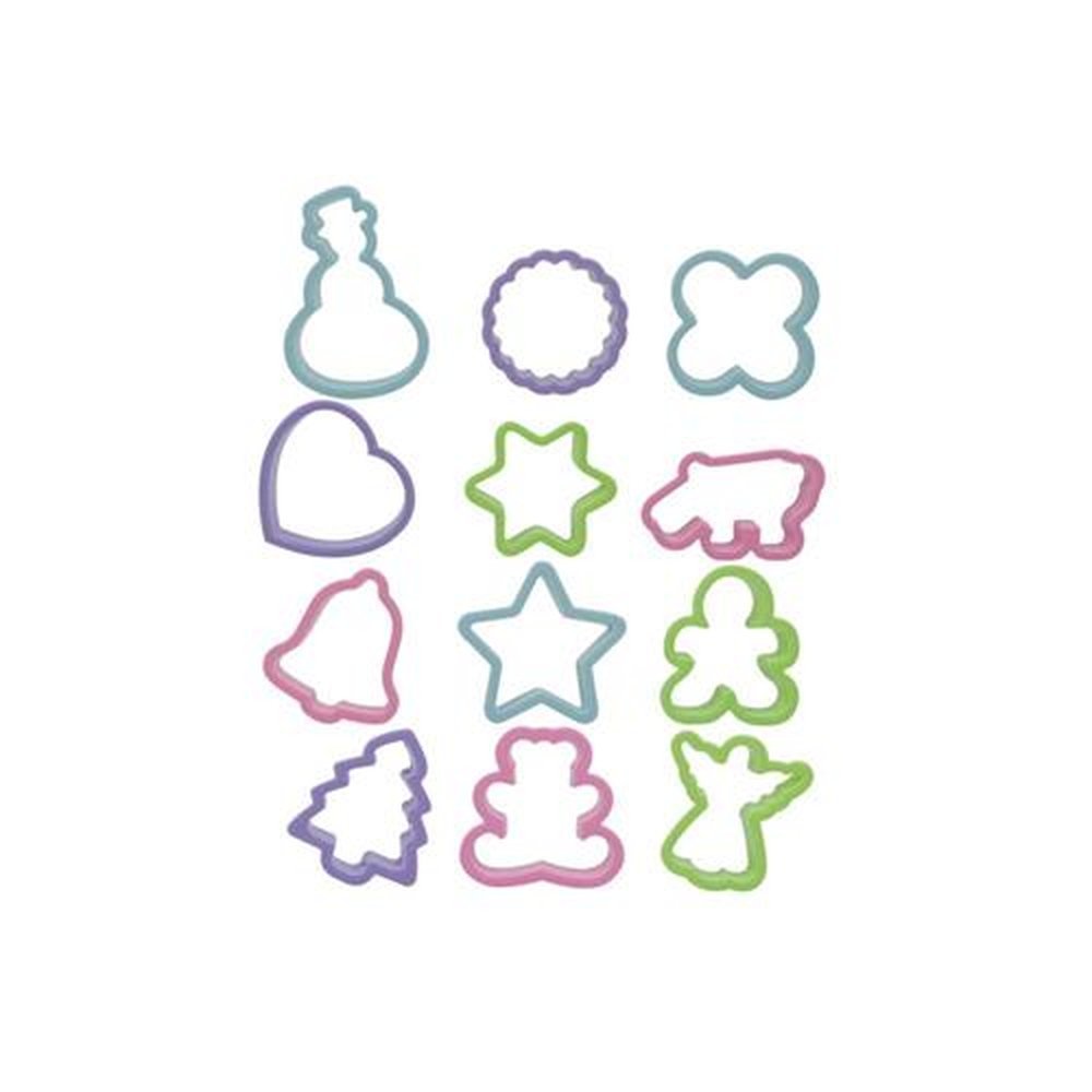 Cortador De Biscoito Com 12 Peças Plástico Keita