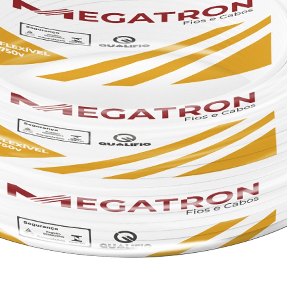 Cabo Flexível Megatron 2,5mm x 100m Rolo 750V Cinza