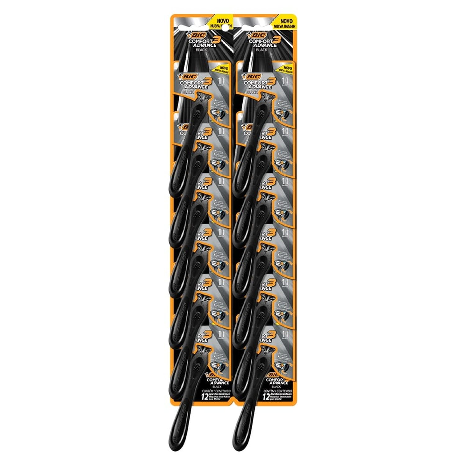 Aparelho Bic Comfort 3 Black Night - Embalagem com 12 Unidades