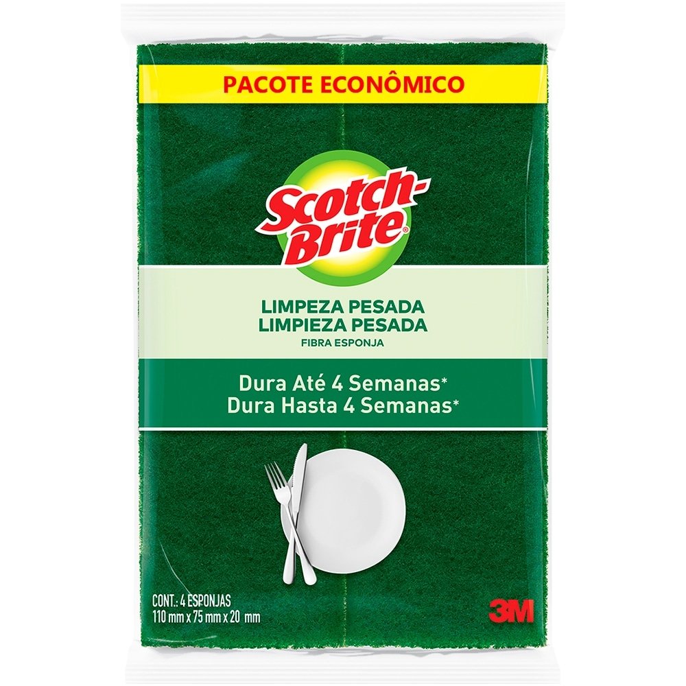 Esponja Scotch Brite 3M 10 Embalagens com 4 Unidade Cada