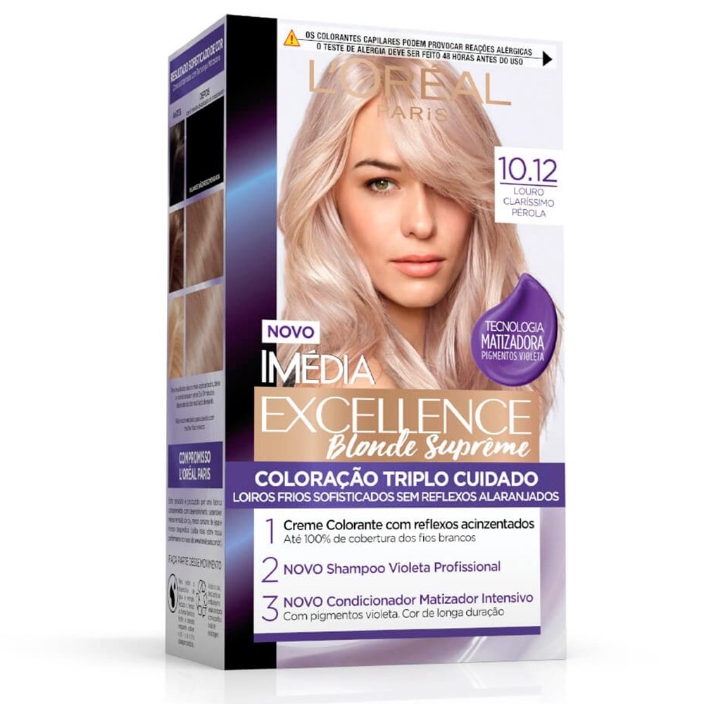 Tintura Imédia Excellence Blonde Supreme 10.12 Louro Claríssimo Pérola 47g