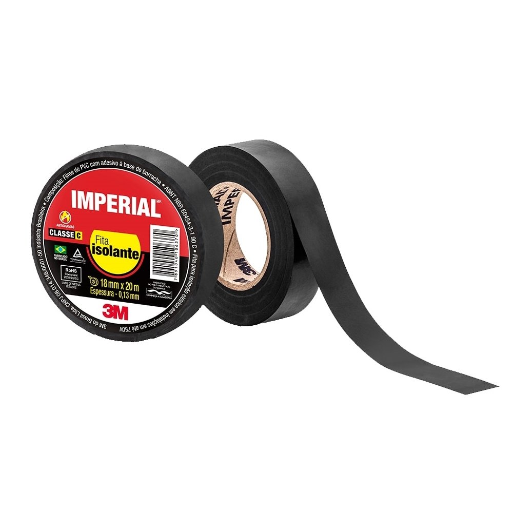 Fita Isolante 3M Imperial 18mmx20m - Embalagem com 10 Unidades