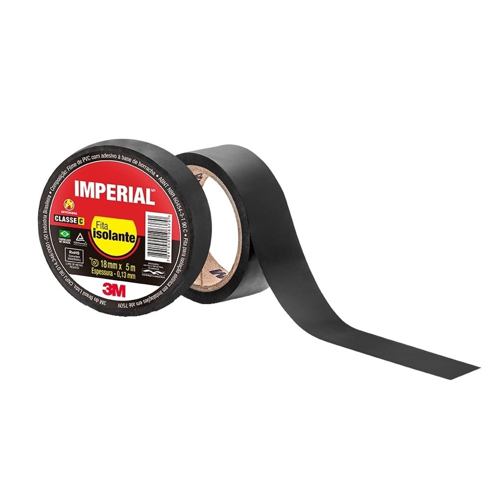 Fita Isolante 3M Imperial 18mmx5m - Embalagem com 10 Unidades