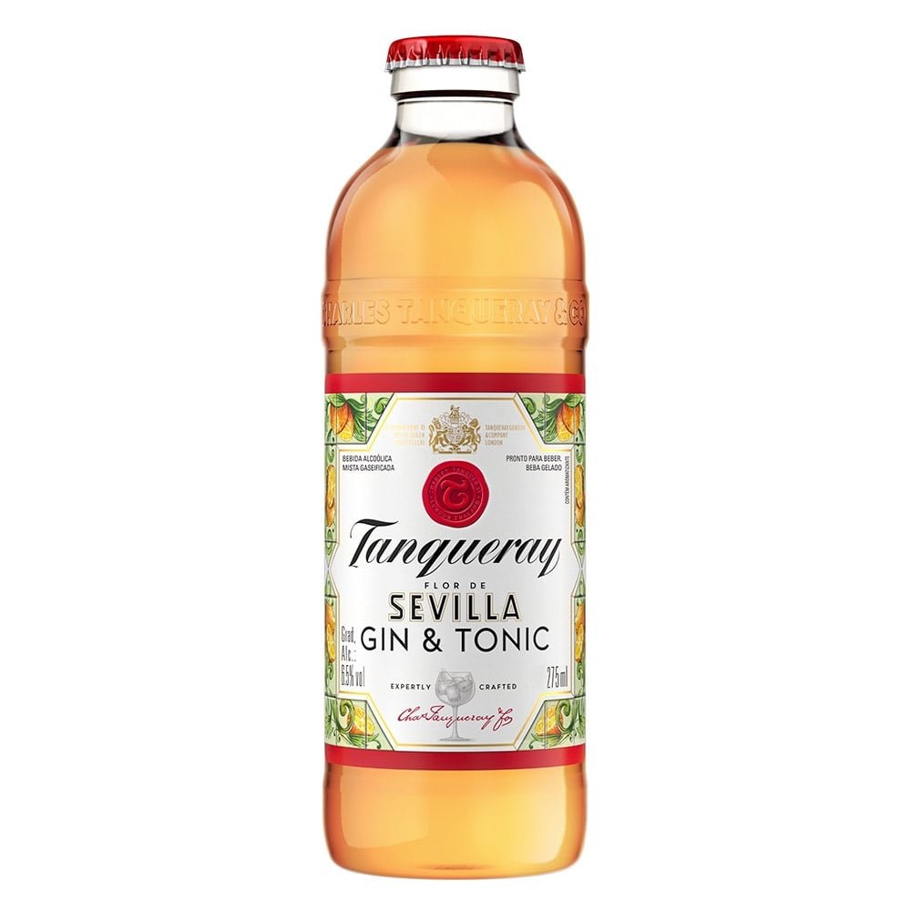 Gin e Tonic Tanqueray Flor de Sevilla 275ml Embalagem com 4 Unidades