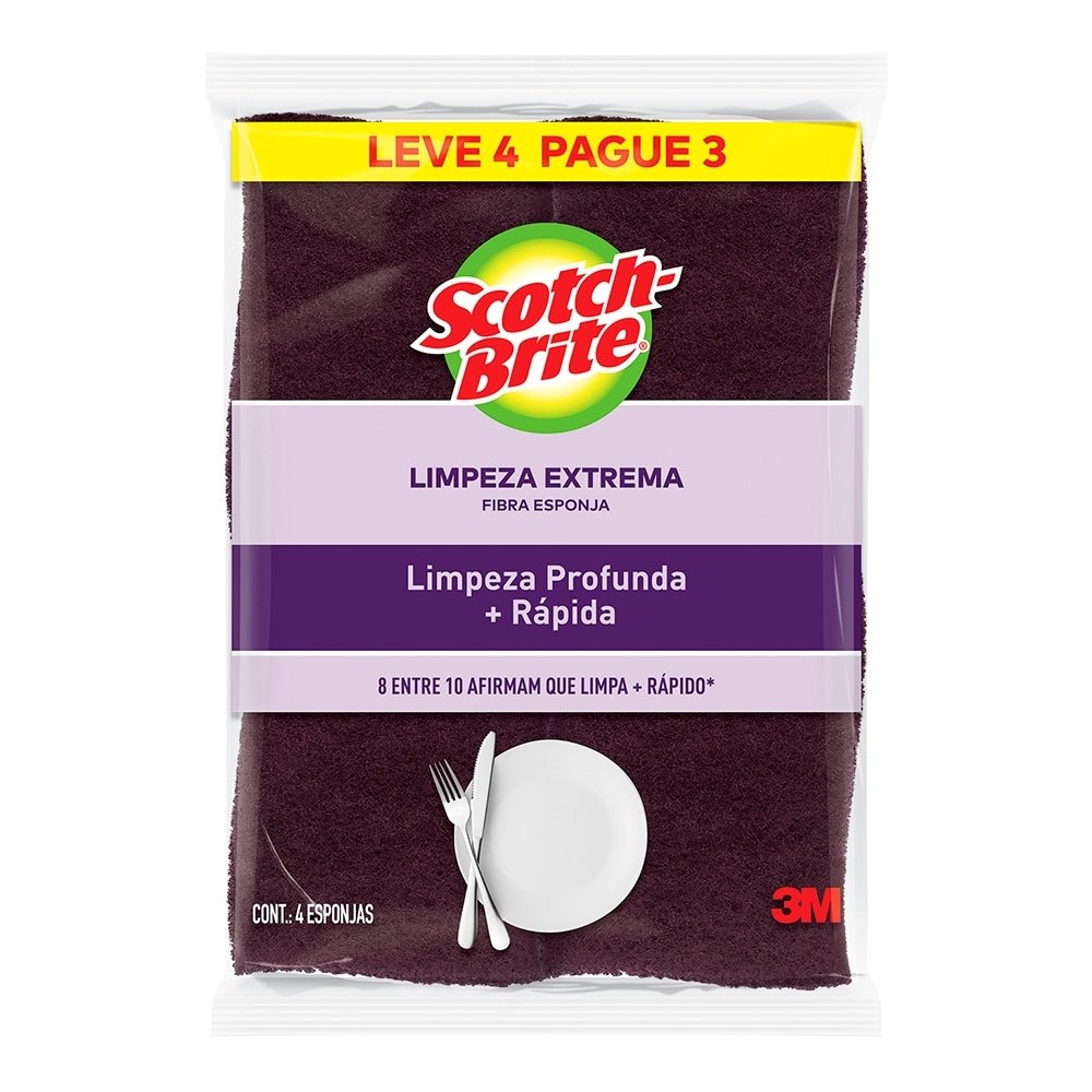 Esponja Scotch Brite Extrema 3M 60 Embalagens c/ 4 Unidades