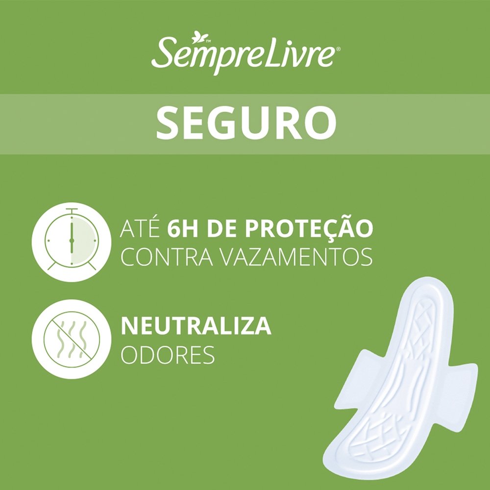 Absorvente Sempre Livre Especial Adapt Suave com Abas Embalagem com 8 Unidades