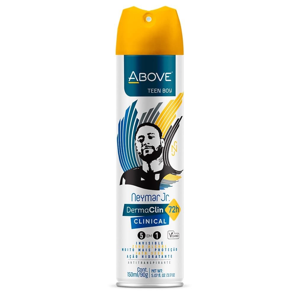 Desodorante Above Aerosol Neymar Jr. Invisible Clinical Tee Boy 150ml