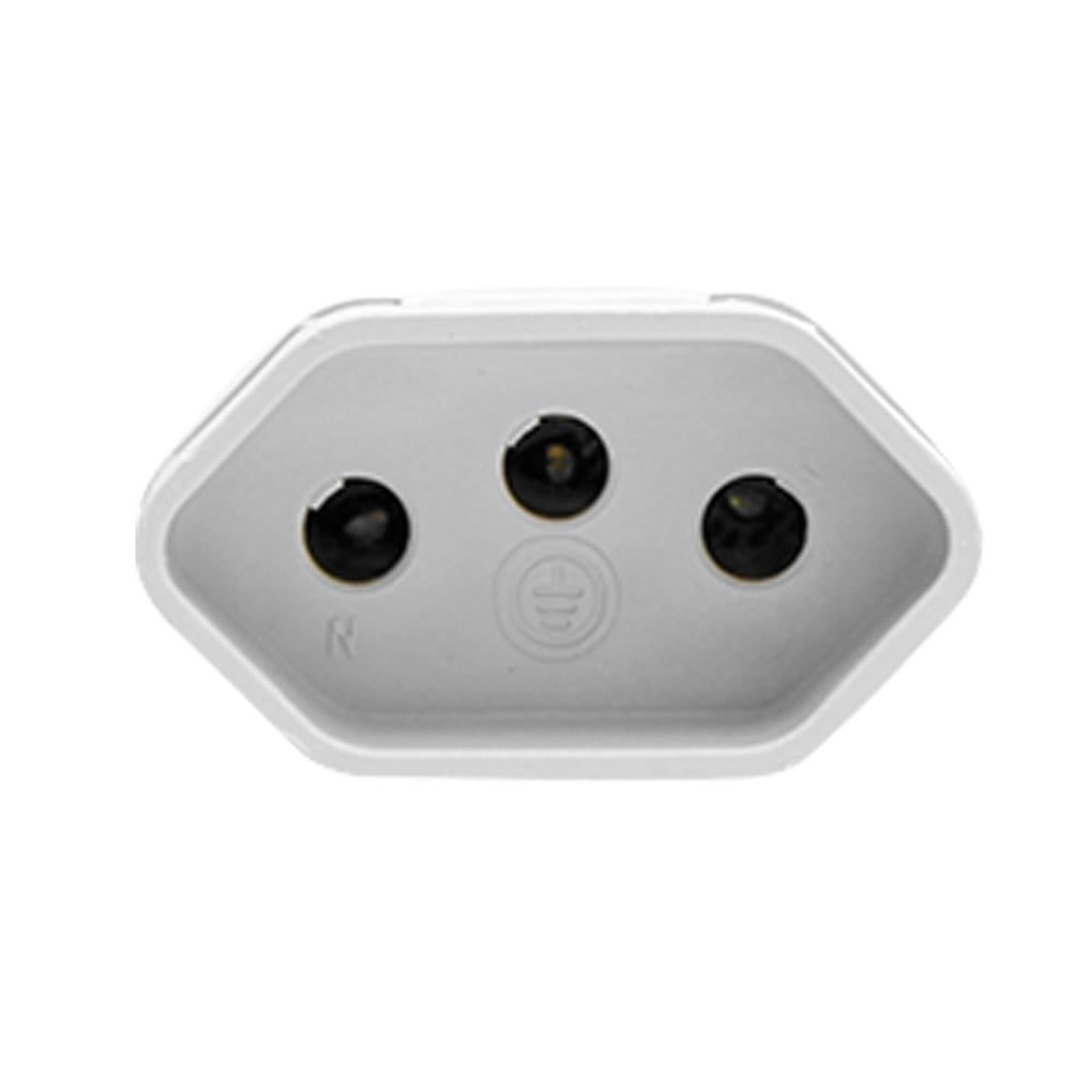 Pino Fêmea Ilumi 2P+T 20A/250V Cinza - Embalagem Com 10 Unidades