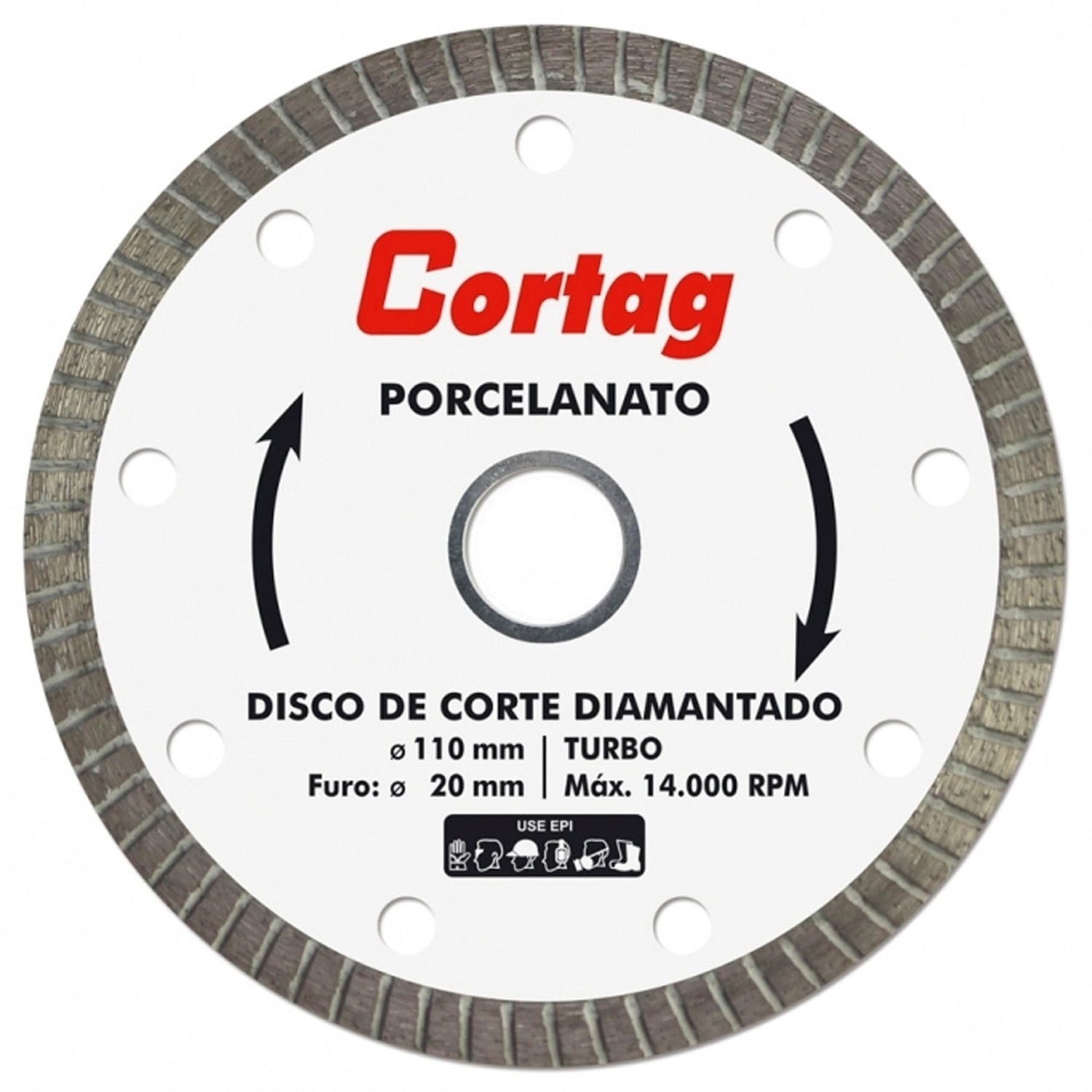 Disco Diamantado Cortag Turbo Para Porcelanato 110x20mm