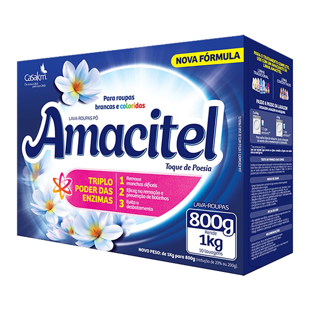 Lava Roupas Amacitel 800G Toque Poesia