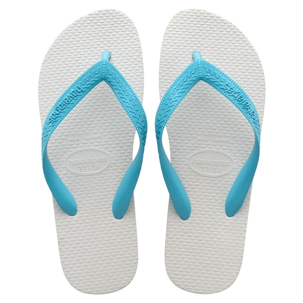 Havaianas Tradicional Branco/Azul 27/28 - Embalagem com 6 Unidades
