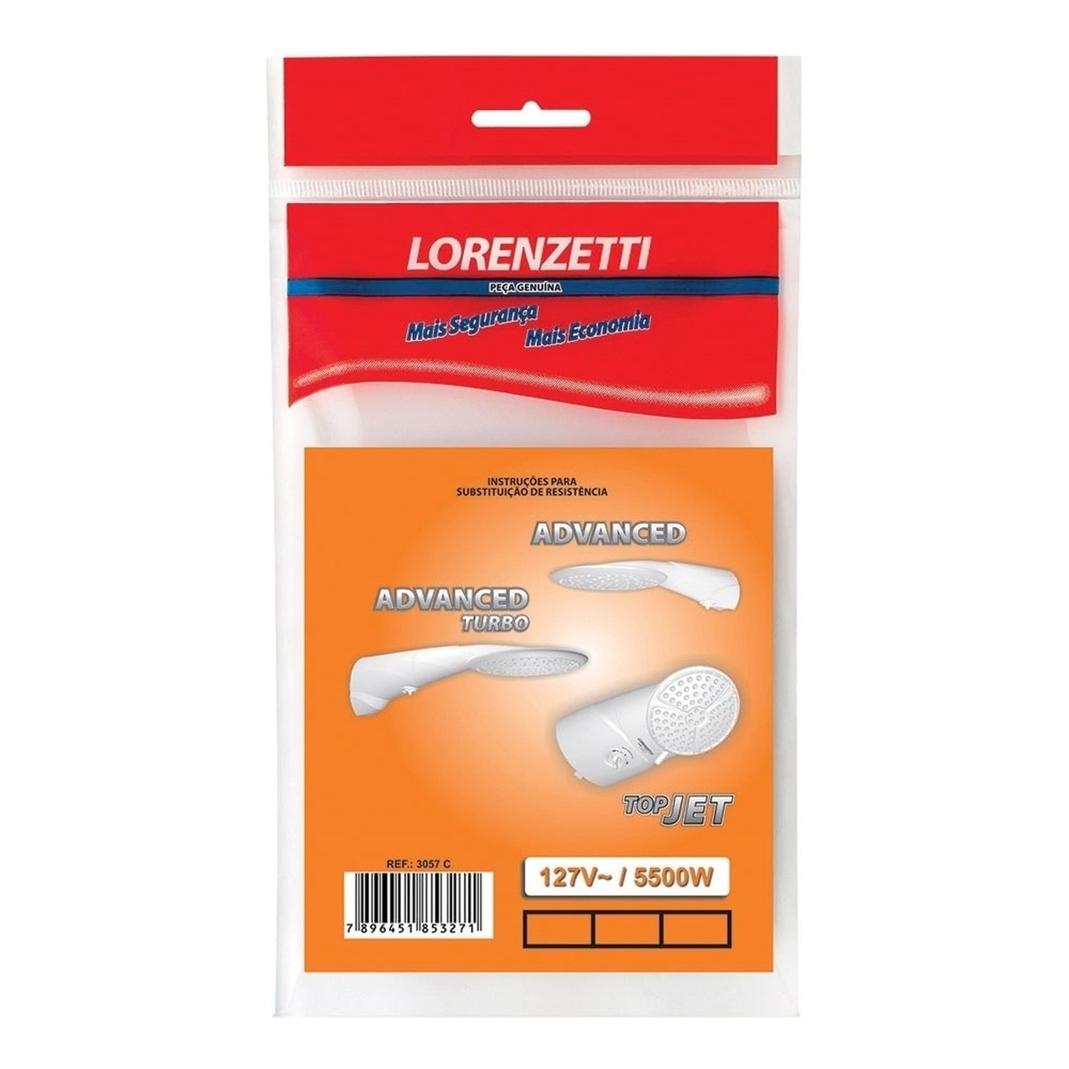 Resistência para Chuveiro Lorenzetti Advanced 4 Temperaturas 5500W 110V