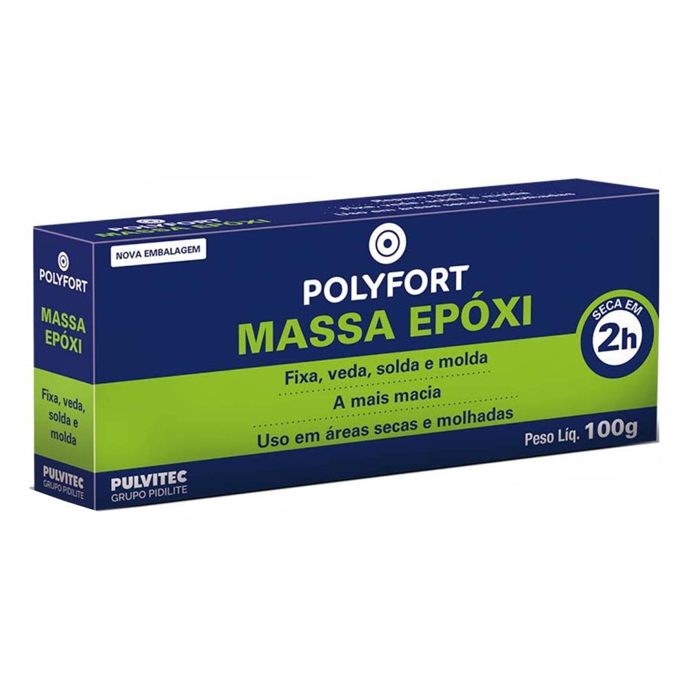 Massa Epoxi Cinza 100g Polyfort