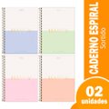 Caderno Espiral Tilibra Universitário Capa Dura 20 Matérias Happy 320 Folhas - Embalagem com 2 Unidades