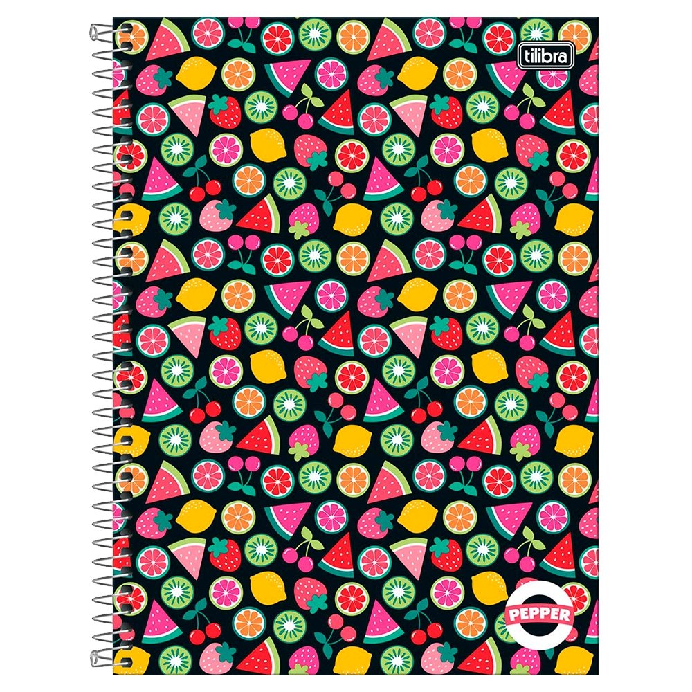 Caderno Espiral Tilibra Universitário Capa Dura Pepper 1 Matéria 80 Folhas - Embalagem com 4 Unidades (Sortidos)