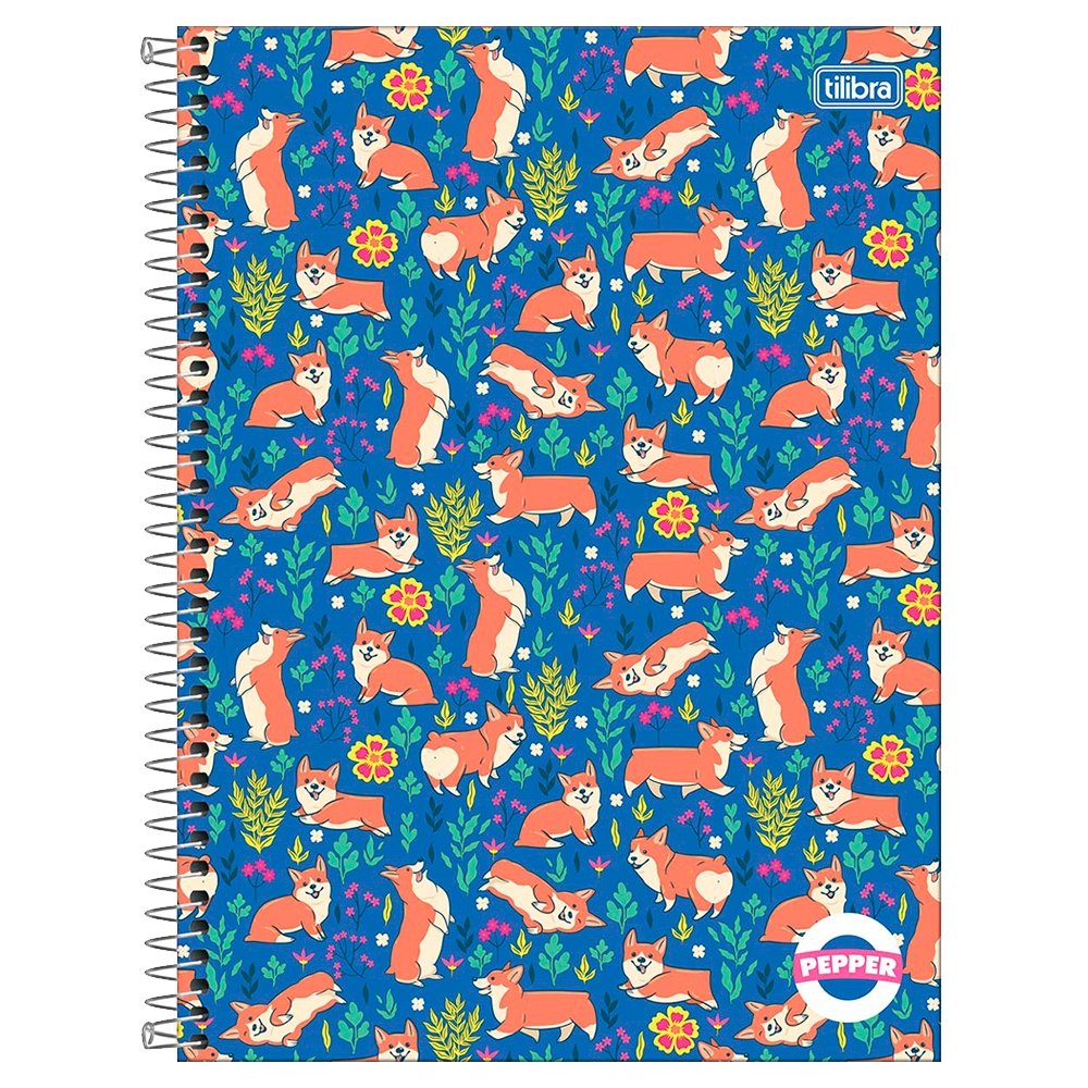 Caderno Espiral Tilibra Universitário Capa Dura Pepper 1 Matéria 80 Folhas - Embalagem com 4 Unidades (Sortidos)