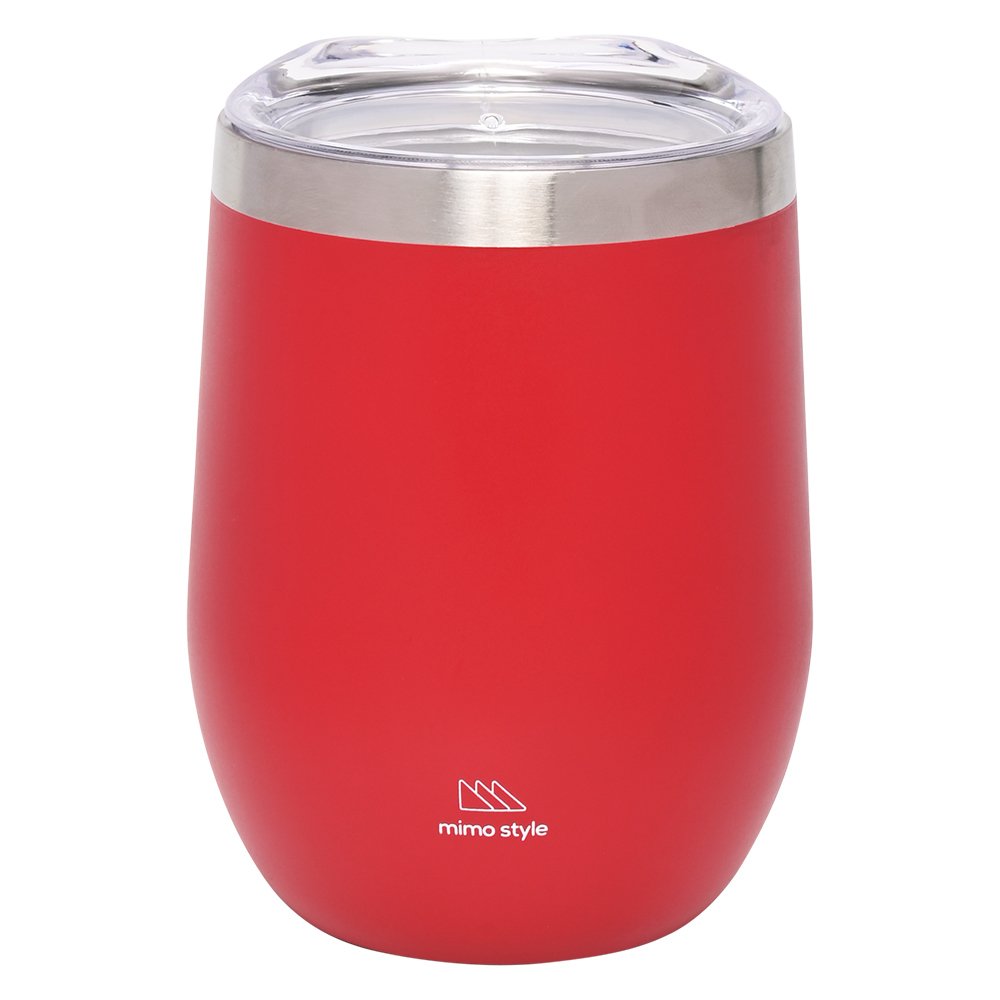 Copo Térmico de Inox Parede Dupla Vermelho 350ml Com Tampa Mimo Style