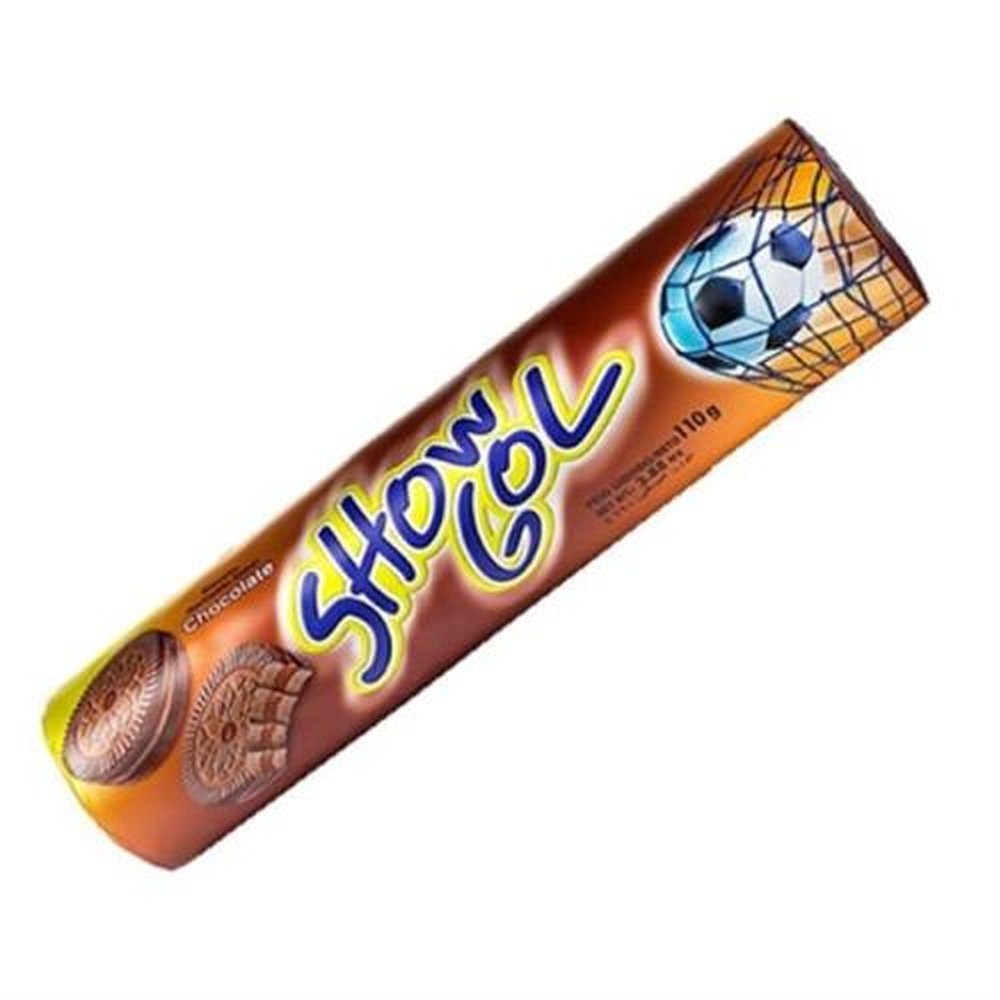 Biscoito Recheada Show Gol Chocolate 110g - Caixa contém 30 unidades.