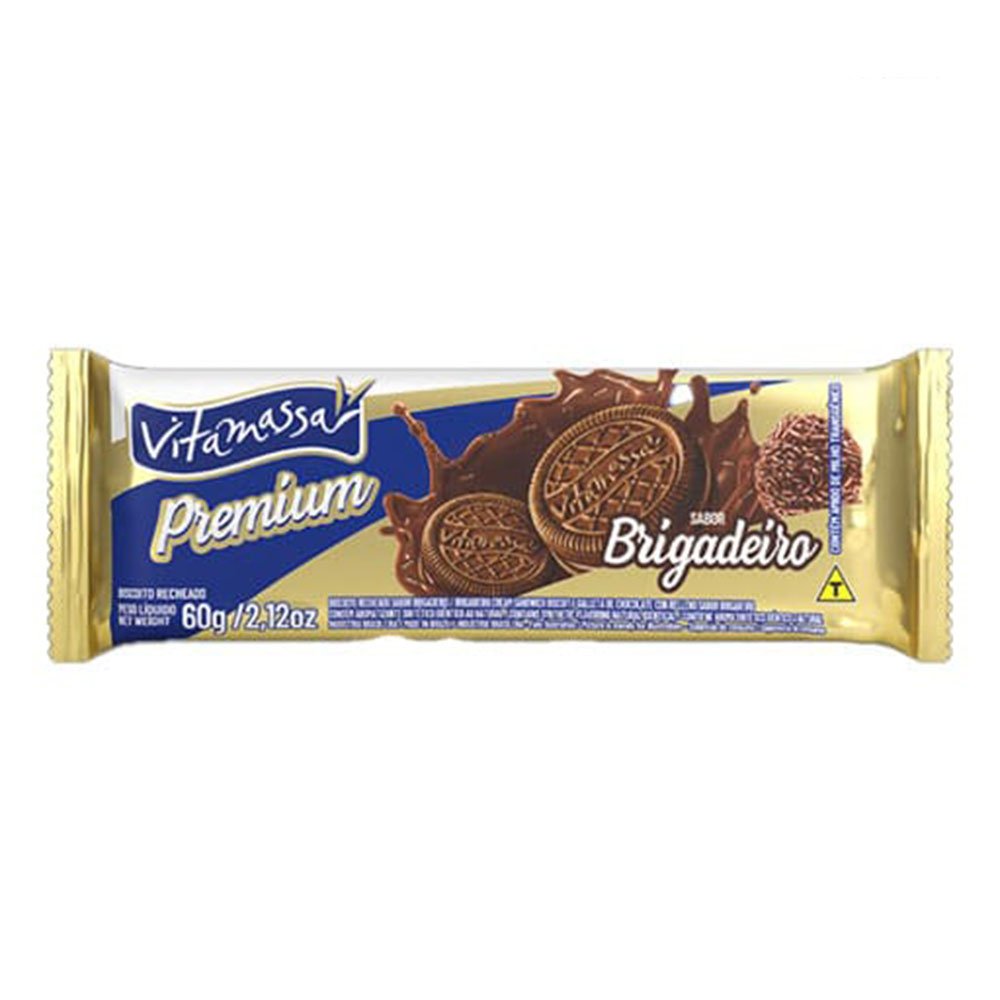 Biscoito Recheado Premium Vitamassa 60g Brigadeiro