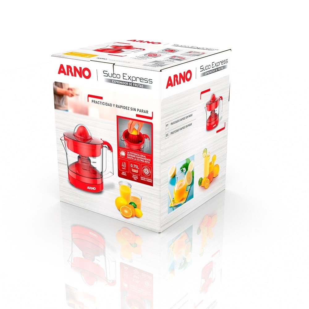 Espremedor de Frutas Arno Express CP32 - 0,75 Litros, 40W, Vermelho, 110V