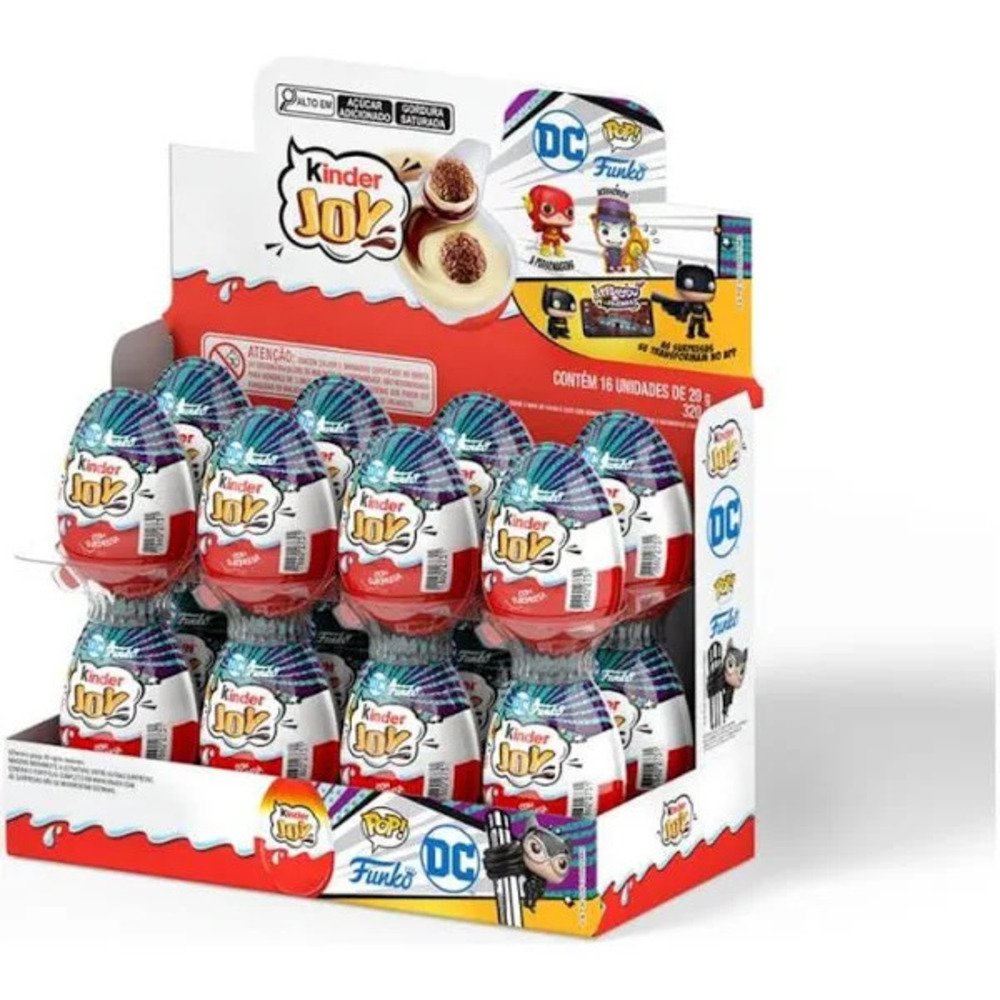 Chocolate kinder Joy Liga Da Justiça 16 Unidades De 20g