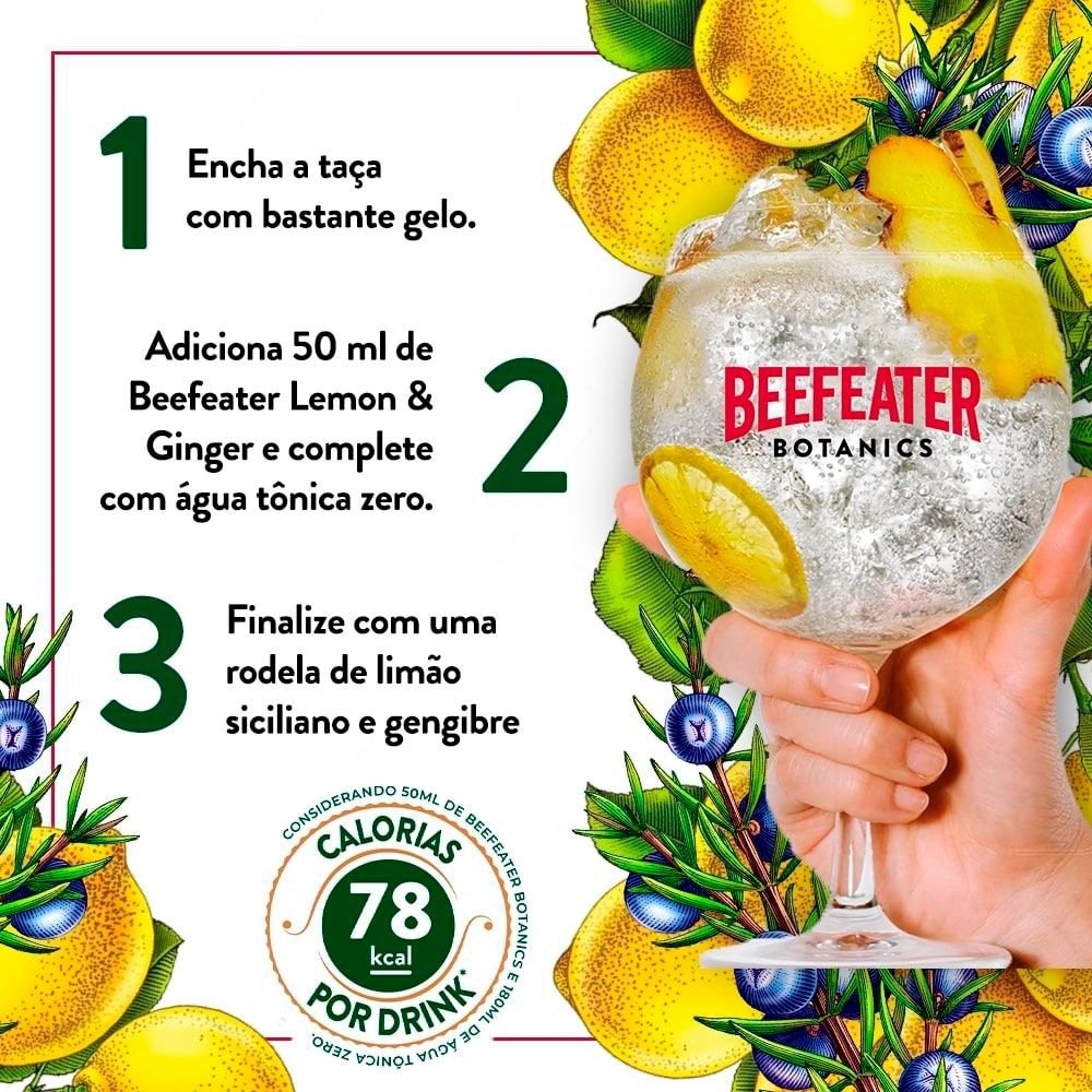 Beefeater Botanics Limão e Gengibre 750ml