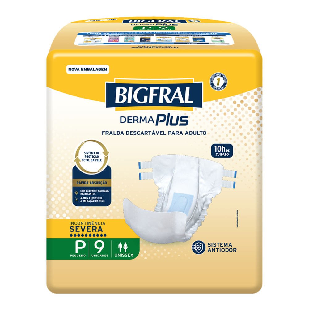 Fralda Bigfral Derma Plus P Com 9
