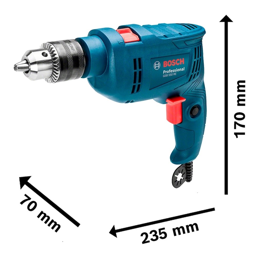 Furadeira de Impacto  Bosch 1/2 GSB550 VVR + 34 Acessórios 550W 110V