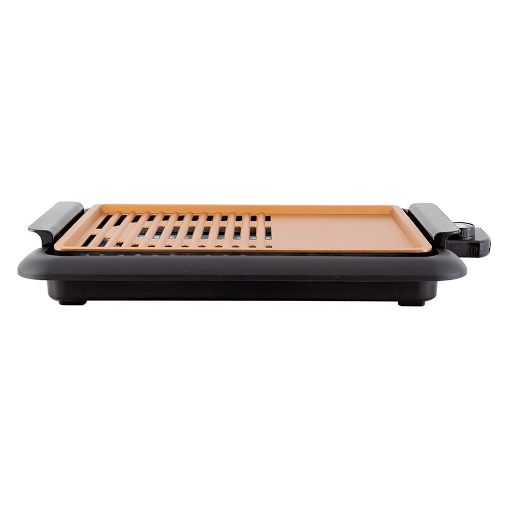 Churrasqueira Elétrica Philco PCQ1500D, Grelha Antiaderente, 1500W, Preto/Dourado, 220V