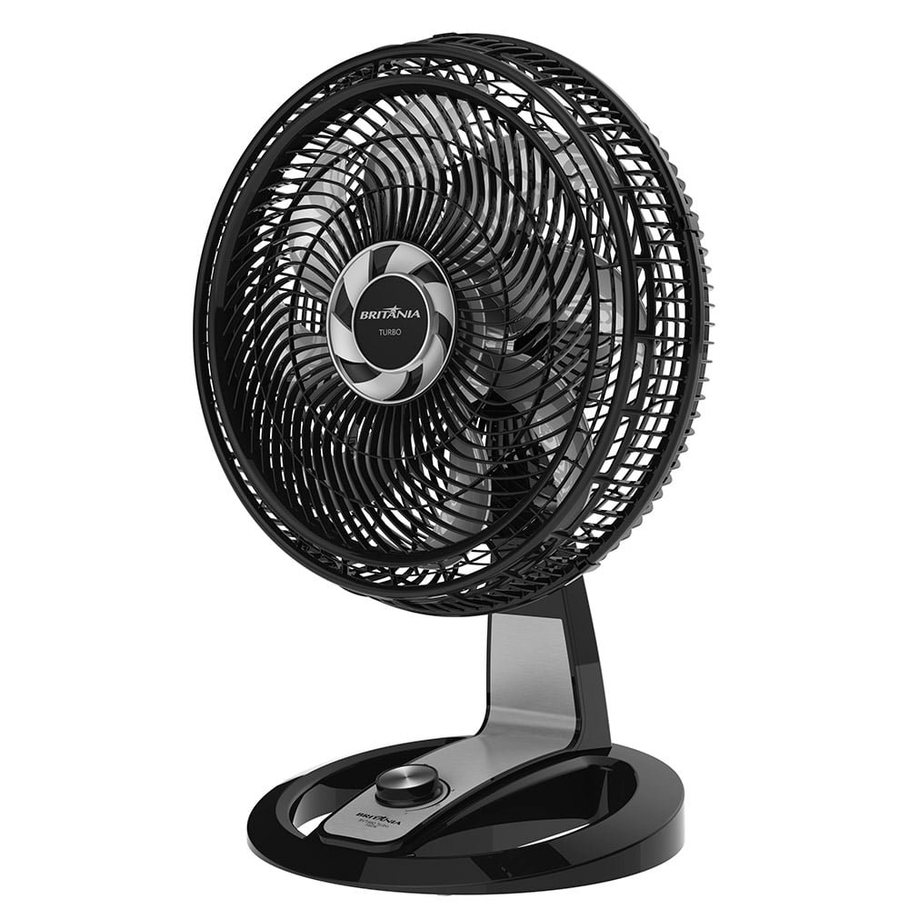 Ventilador de Mesa Britânia BVT480P Turbo, 40cm, 3 Velocidades, Preto 220V