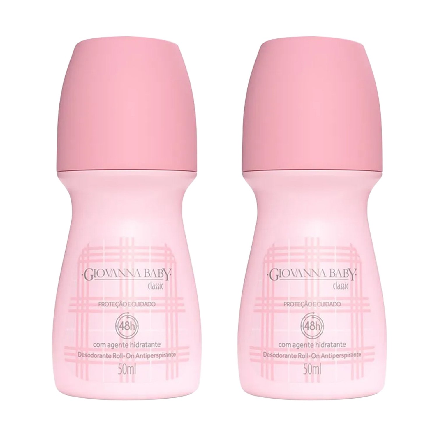 Desodorante Giovanna Baby Roll-On Classic Rosa 50ml - Embalagem com 2 Unidades