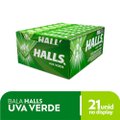 Bala Halls Uva Verde 28g - Display com 21 unidades