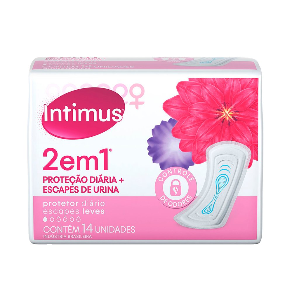 Protetor Diario Intimus 2em1 Escapes de Urina 14 Unidades